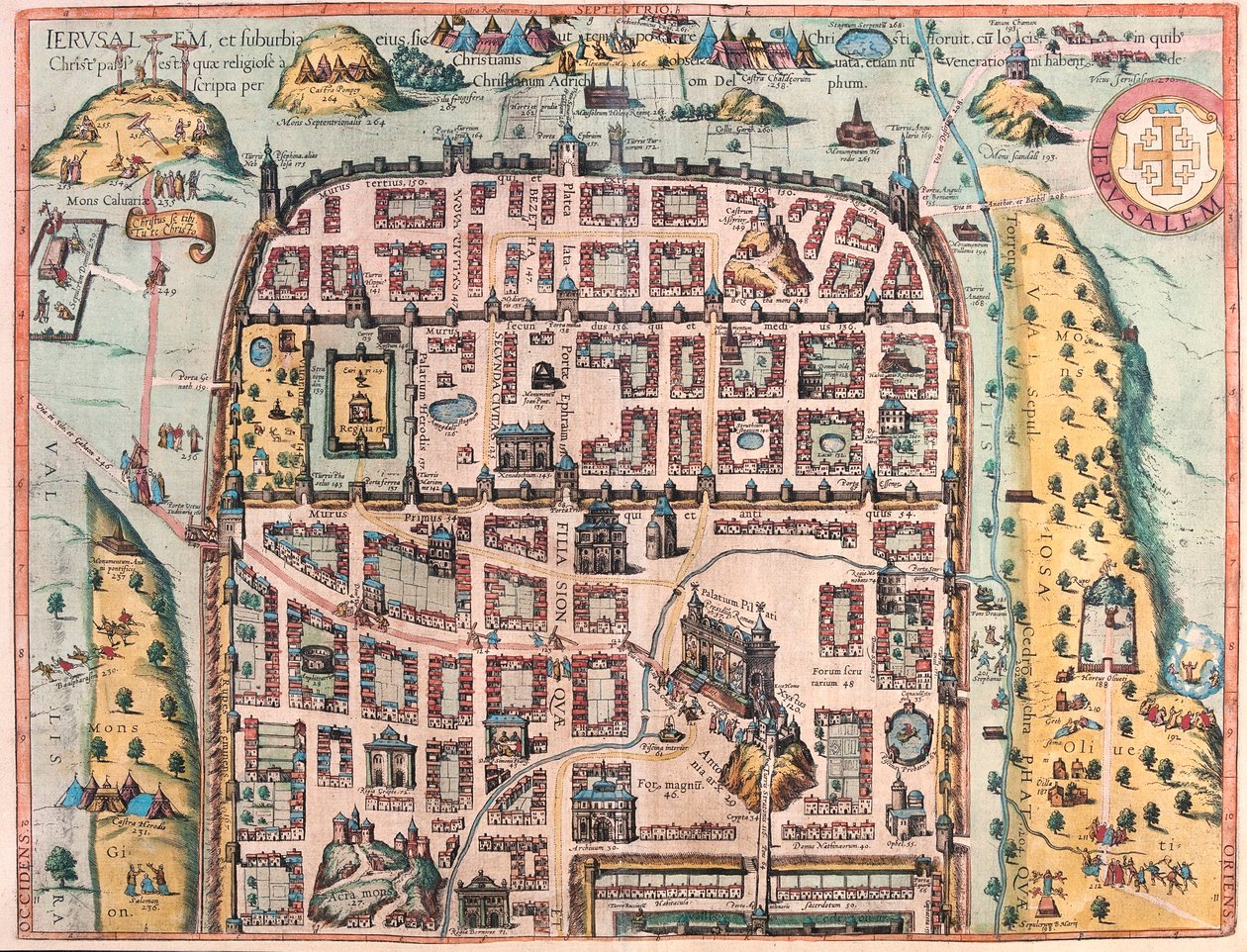 Jerusalém (saída 1), Israel (gravura de Franz Hogenberg