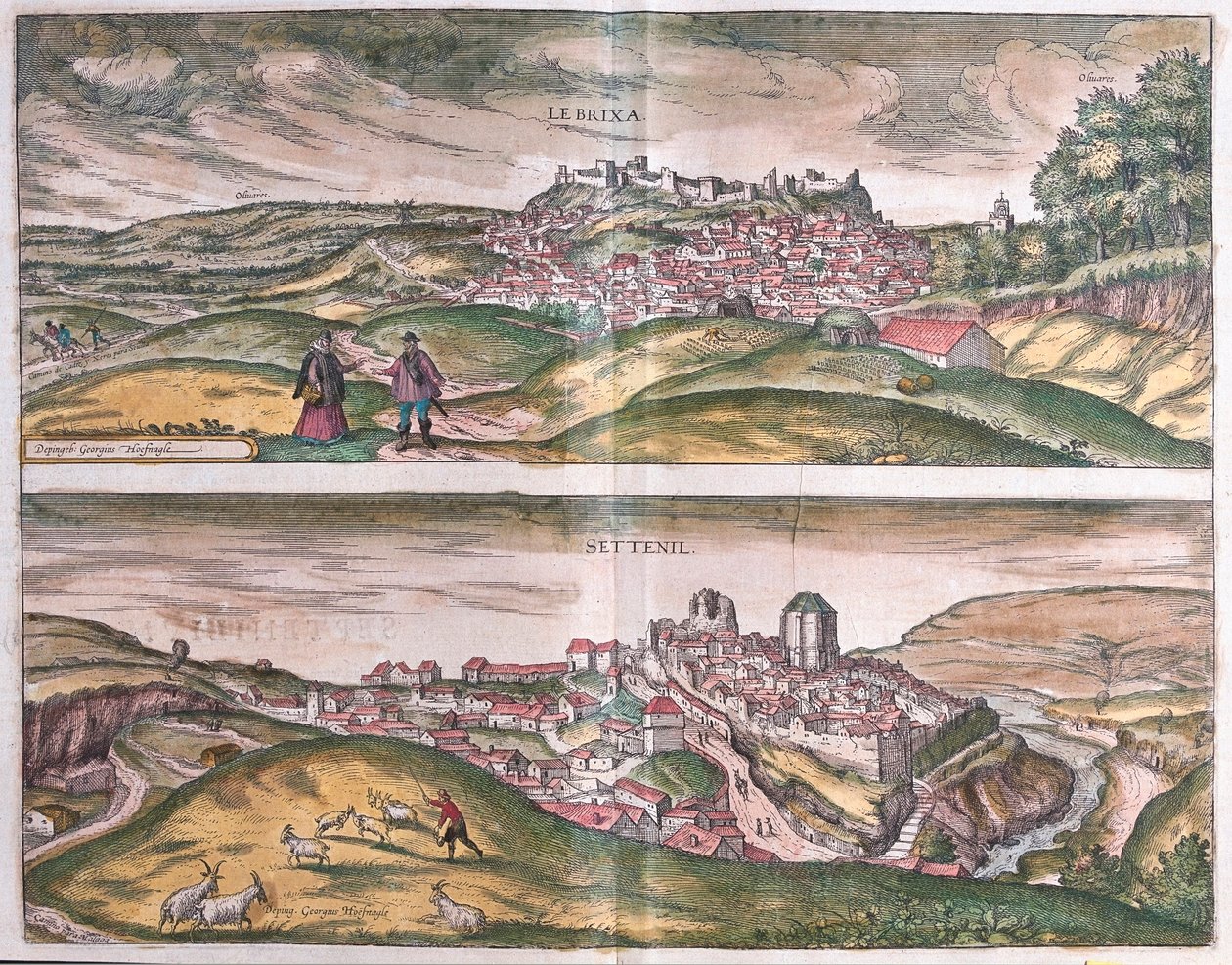 Lebrija e Setenil - Espanha (gravura de Franz Hogenberg