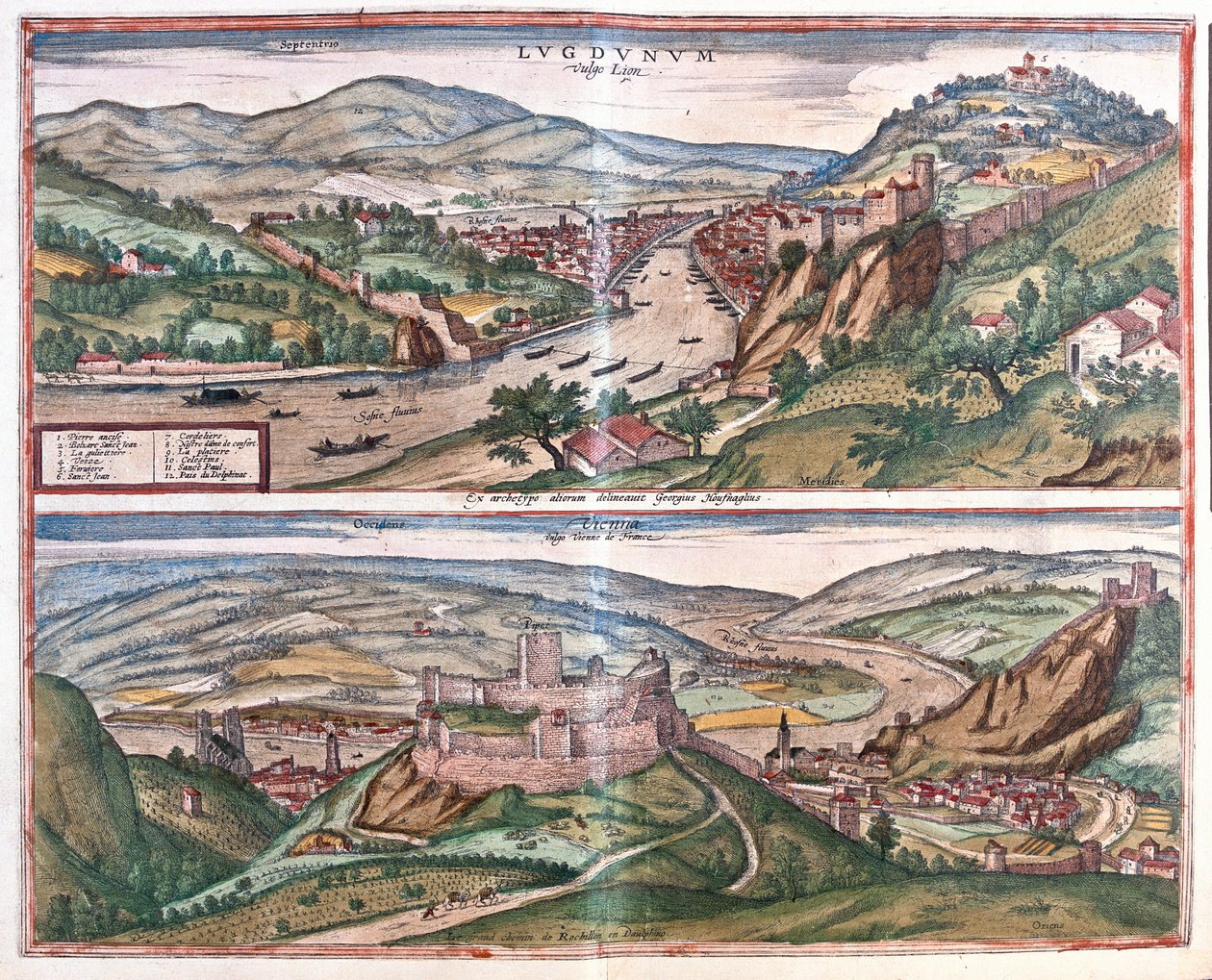 Lyon - Vienne, França (gravura de Franz Hogenberg
