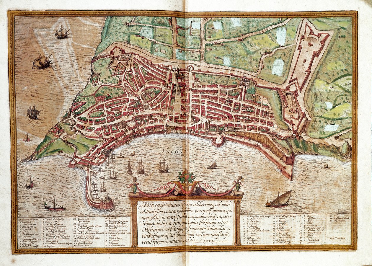 Mapa de Ancona (gravura de Franz Hogenberg