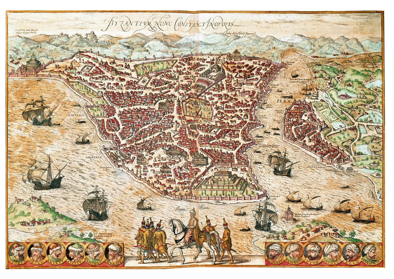 Mapa de Byzance (gravura de Franz Hogenberg