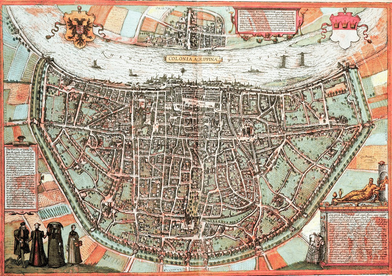 Mapa de Colónia - Alemanha (gravura de Franz Hogenberg