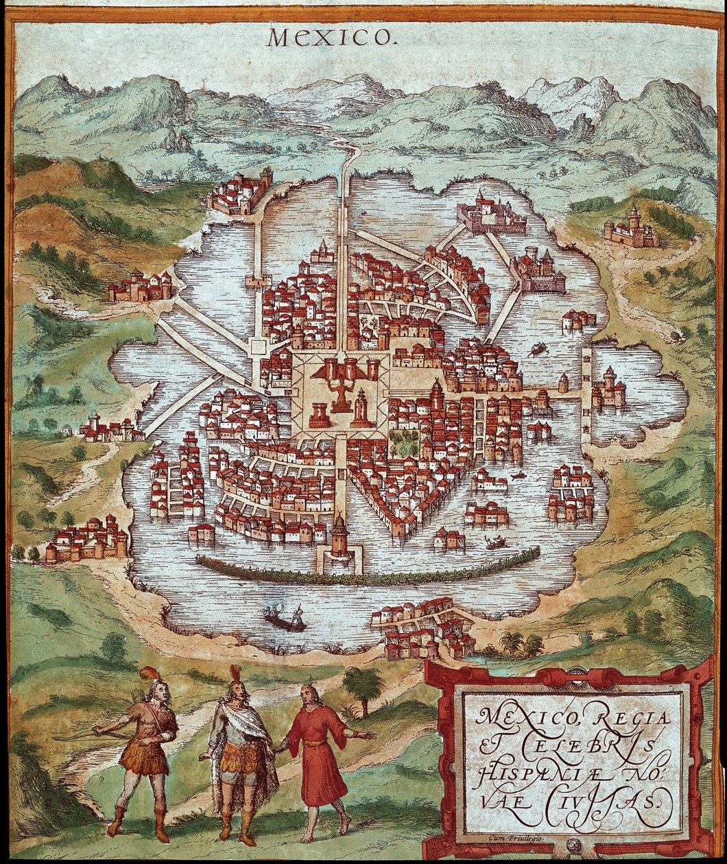 Mapa do México (gravura de Franz Hogenberg
