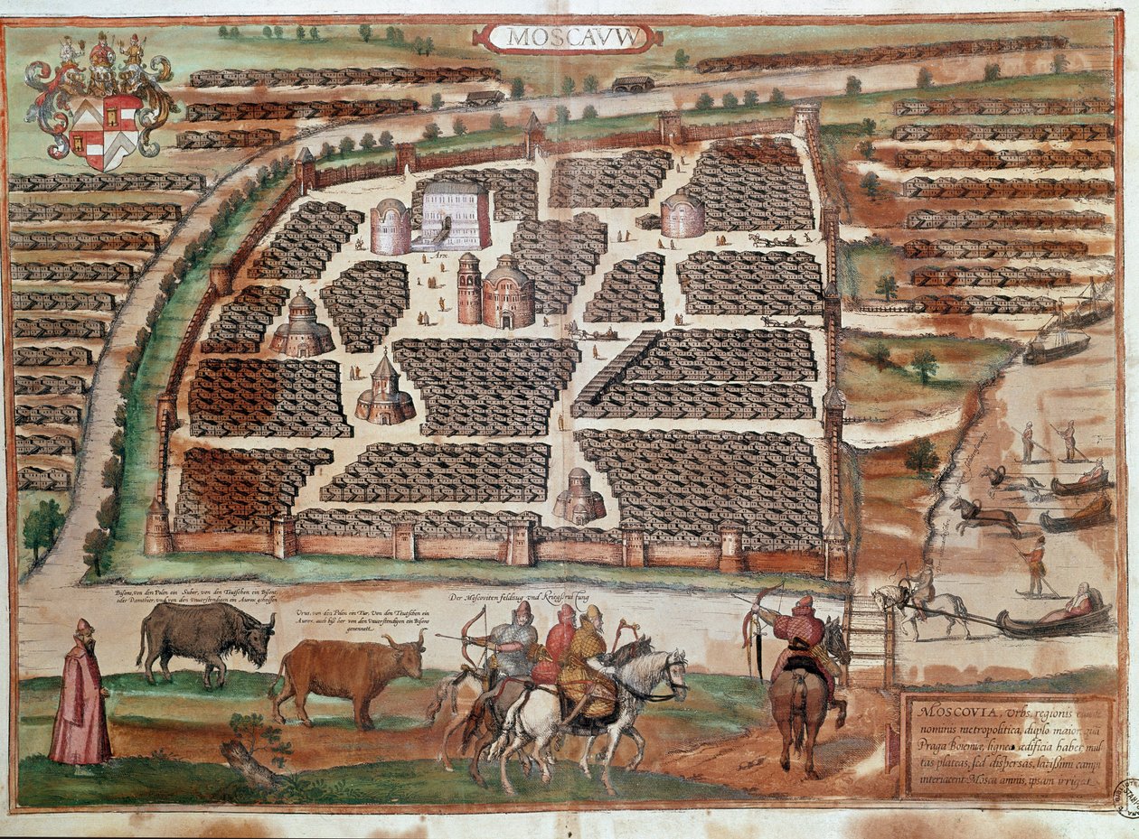 Mapa de Moscovo (gravura de Franz Hogenberg