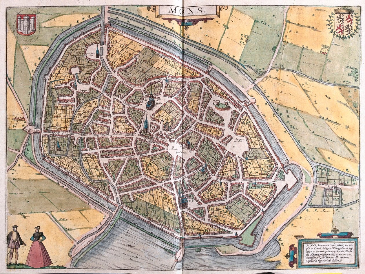 Mons, Bélgica (gravura de Franz Hogenberg