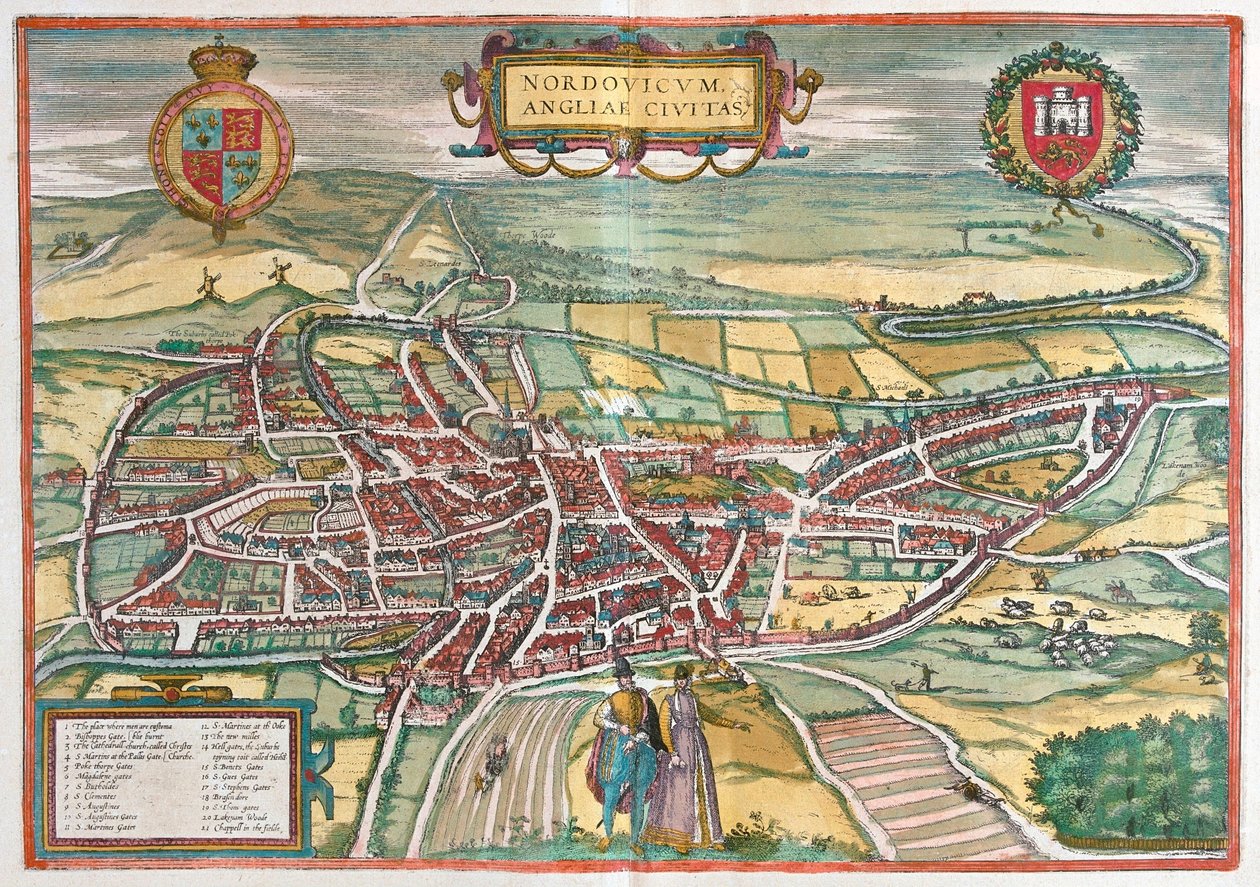 Norwich - Grã-Bretanha (gravura de Franz Hogenberg