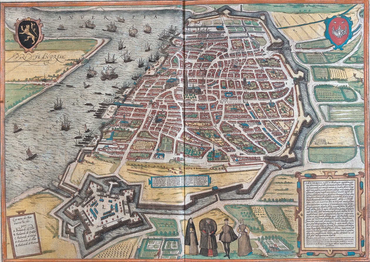 Mapa da Antuérpia de Franz Hogenberg