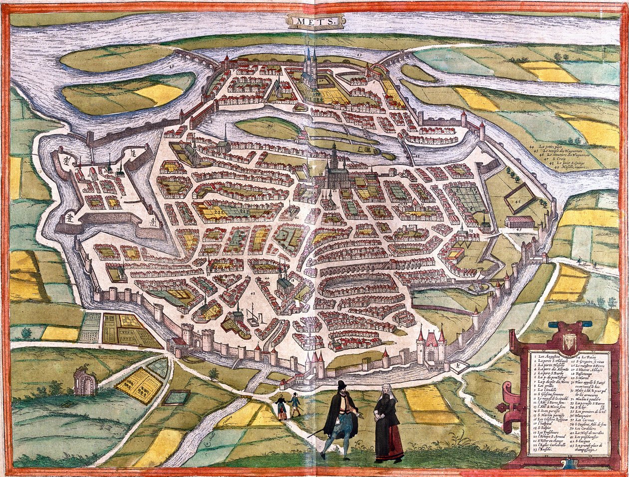 Plano de Metz (Mets), França (gravura de Franz Hogenberg