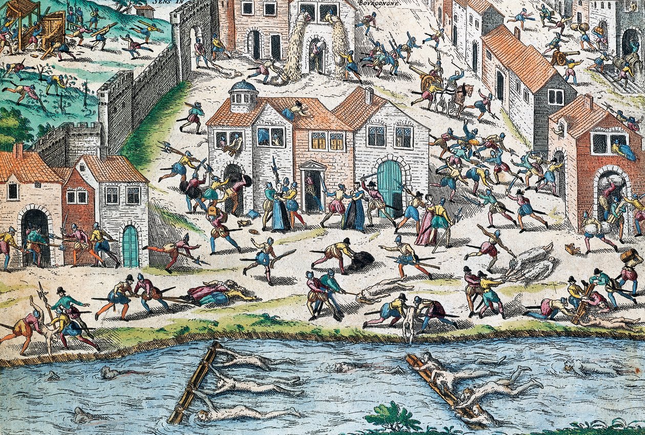 Cena de Guerra da Religião Francesa, gravura de Franz Hogenberg (1535-1590), França de Franz Hogenberg