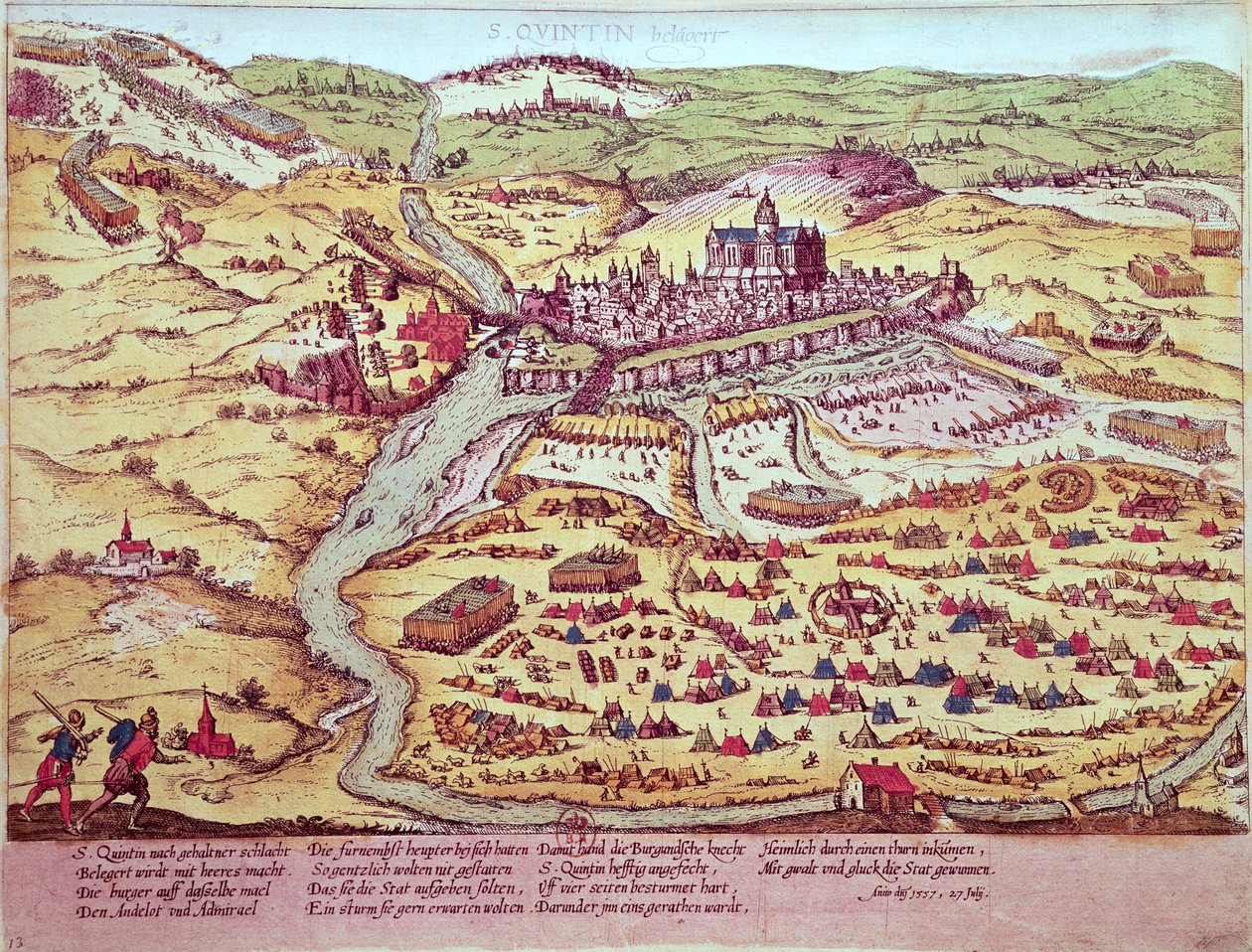 O cerco de São Quintino, 27 de julho de 1557 de Franz Hogenberg