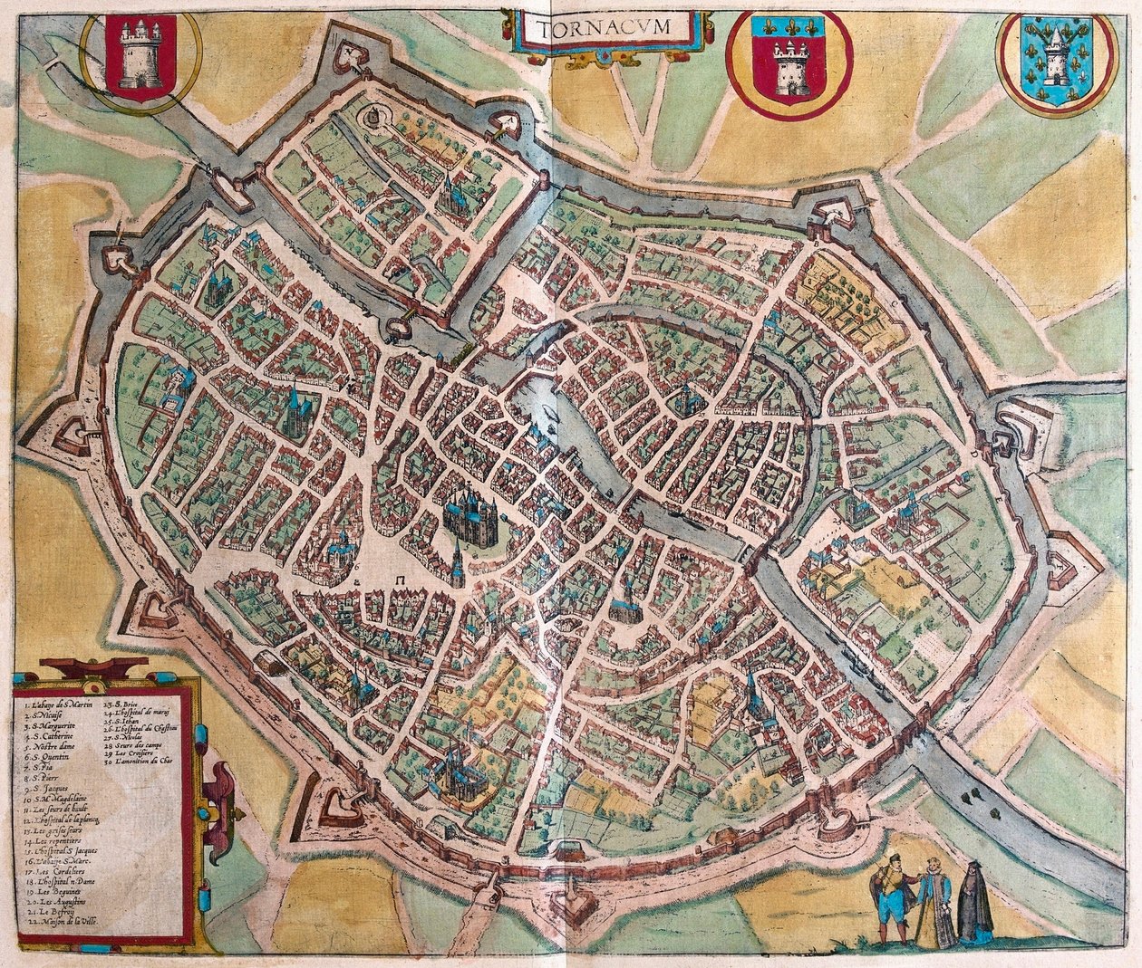 Tournai, Bélgica (gravura de Franz Hogenberg