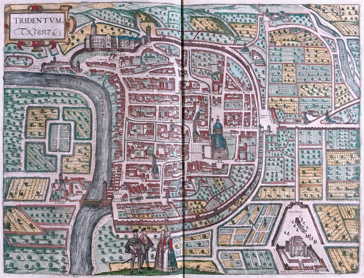 Trento, Itália (gravura de Franz Hogenberg