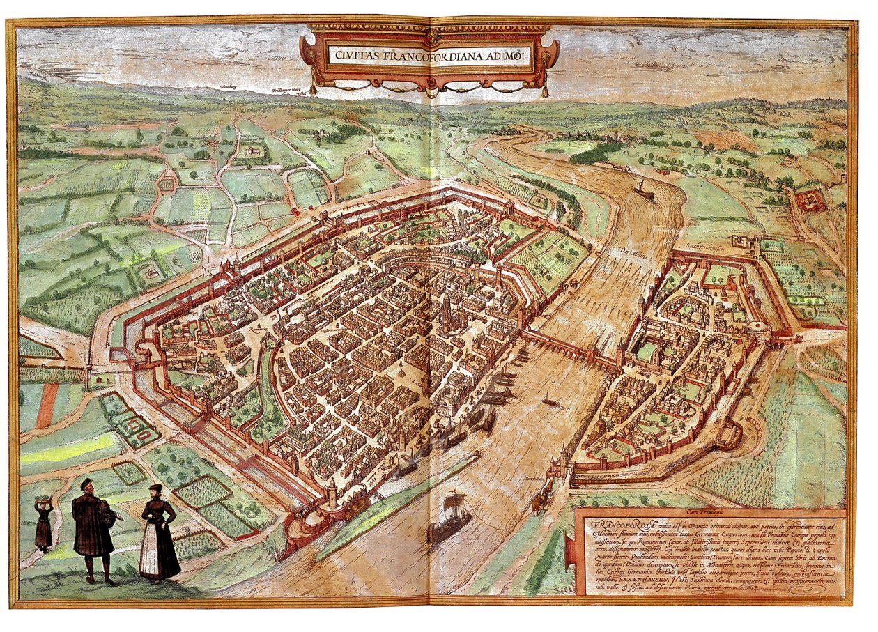 Vista de Frankfurt am Main, Alemanha (gravura de Franz Hogenberg
