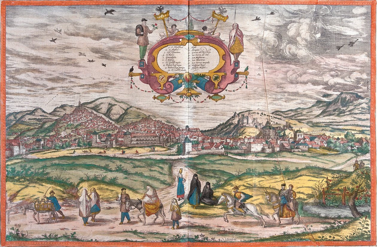 Vista de Granada, Espanha (gravura de Franz Hogenberg
