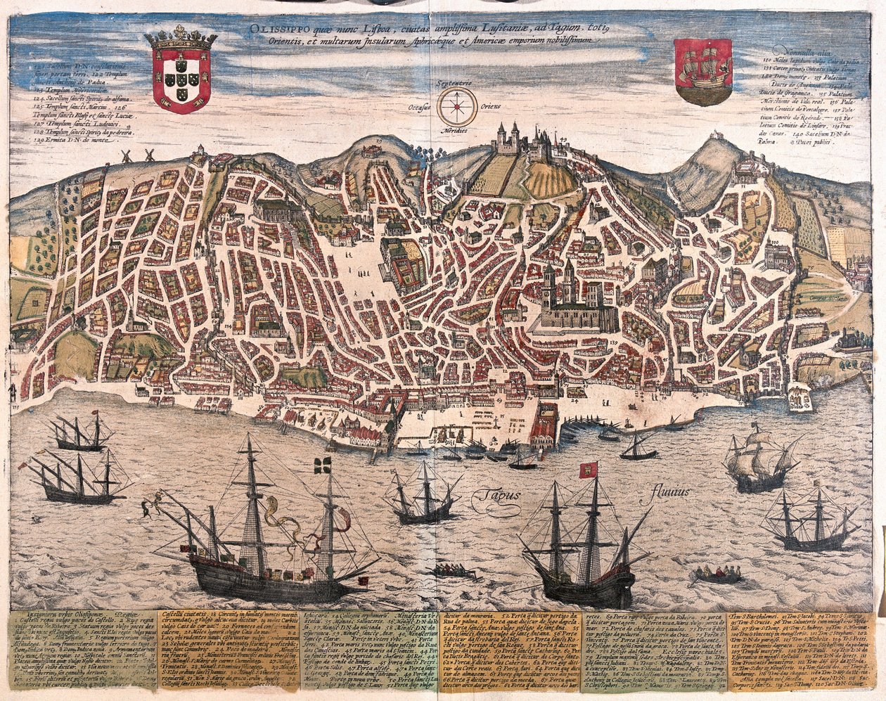 Vista de Lisboa, Portugal (gravura de Franz Hogenberg