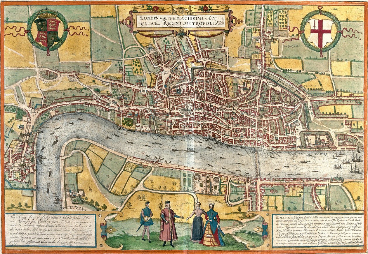 Vista de Londres (Londinum), Inglaterra (gravura de Franz Hogenberg