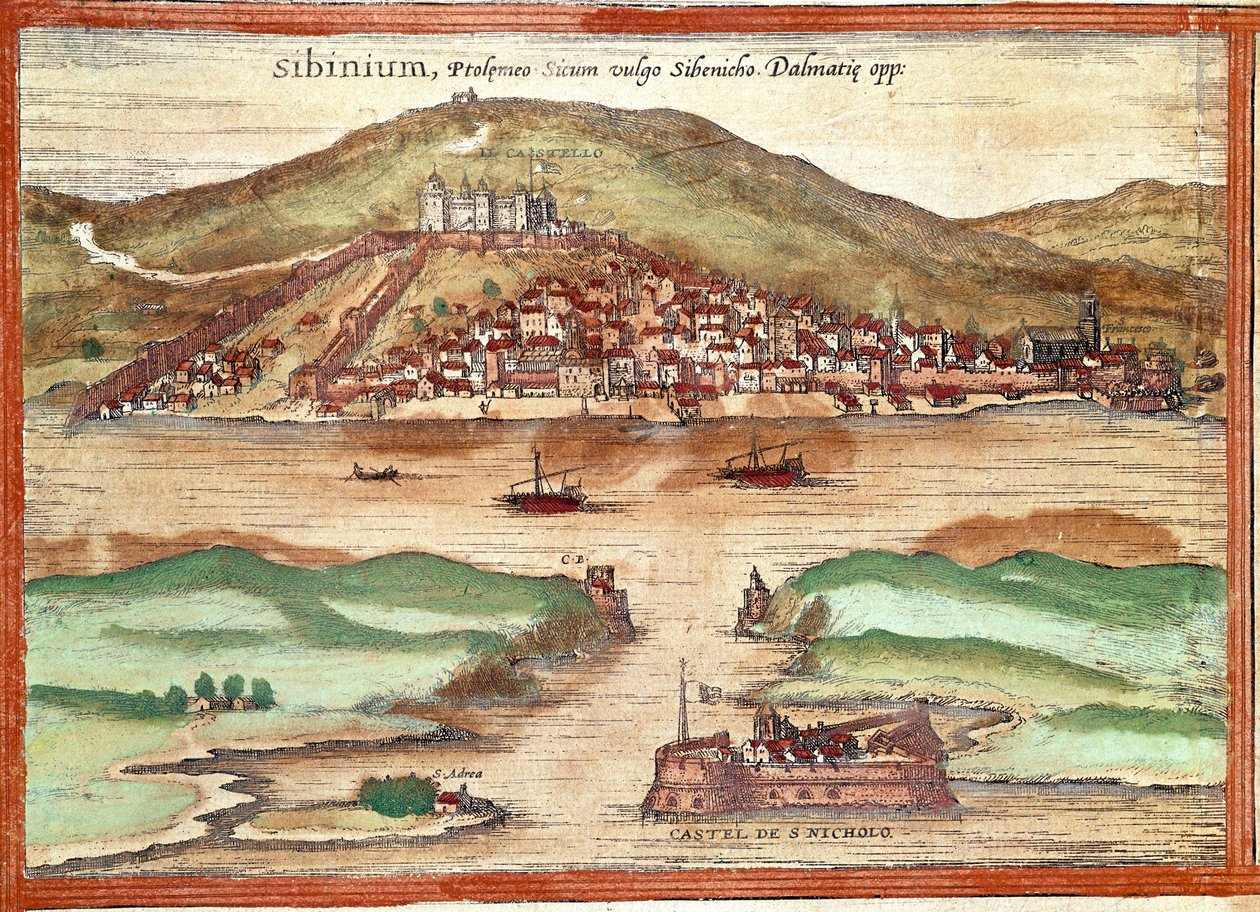 Vista da Sibenik (gravura de Franz Hogenberg