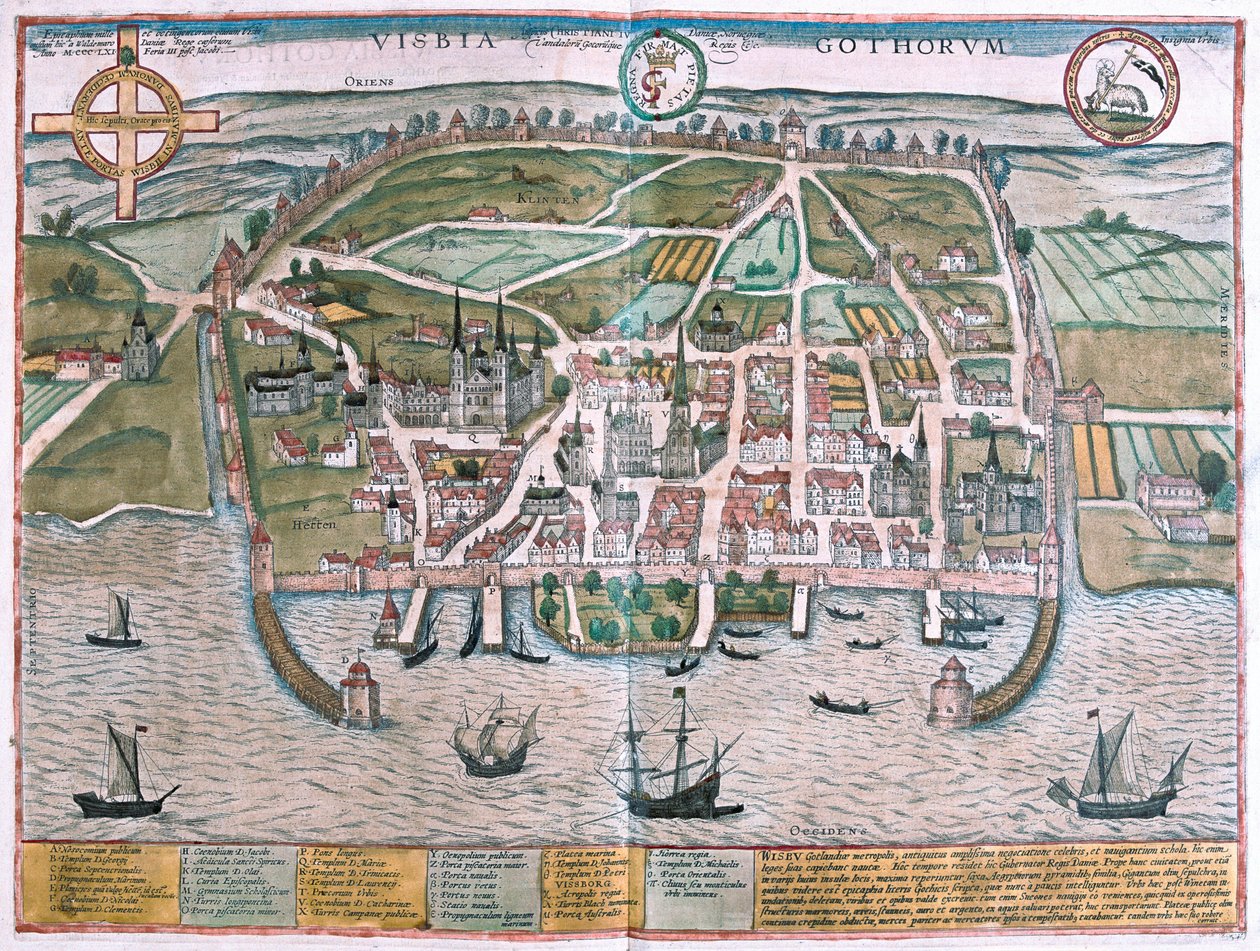 Visby, Gotland Isle, Suécia (gravura de Franz Hogenberg