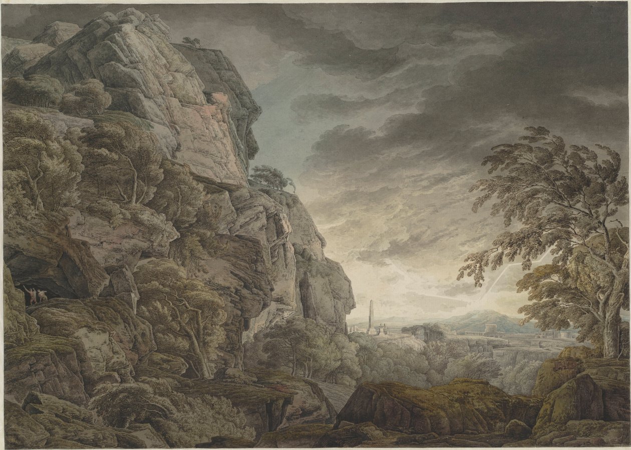 Paisagem heróica na tempestade, c. 1790. de Franz Innocenz Josef Kobell