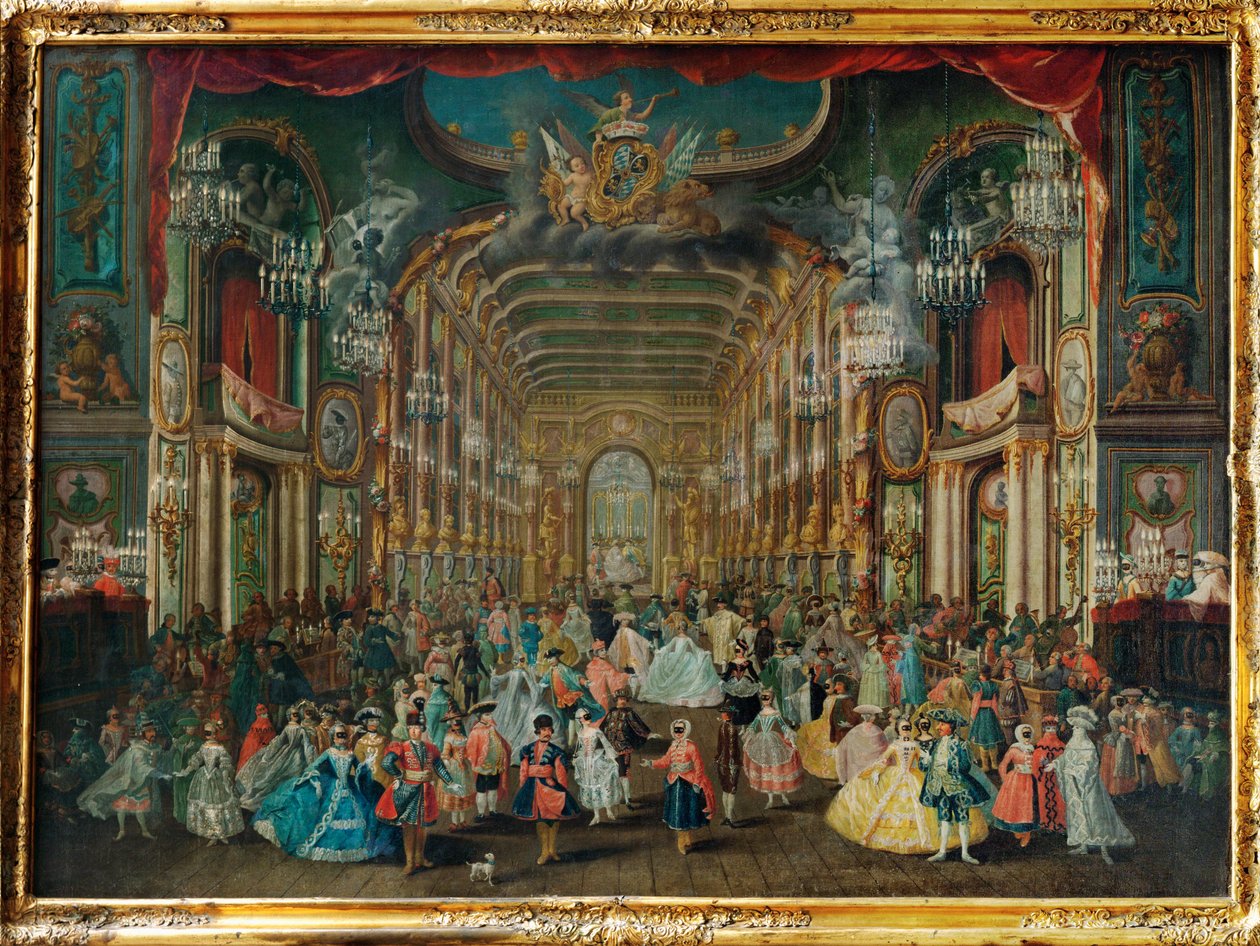 Baile de máscaras no Teatro da Residência de Bona ... de Franz Jakob Rousseau
