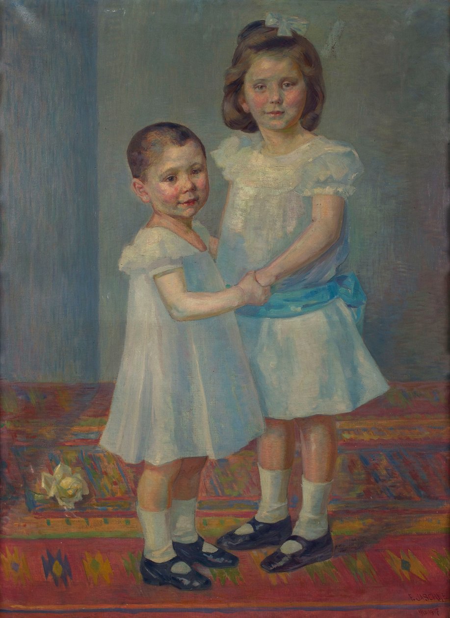 Retrato de duas crianças de Franz Jaschke