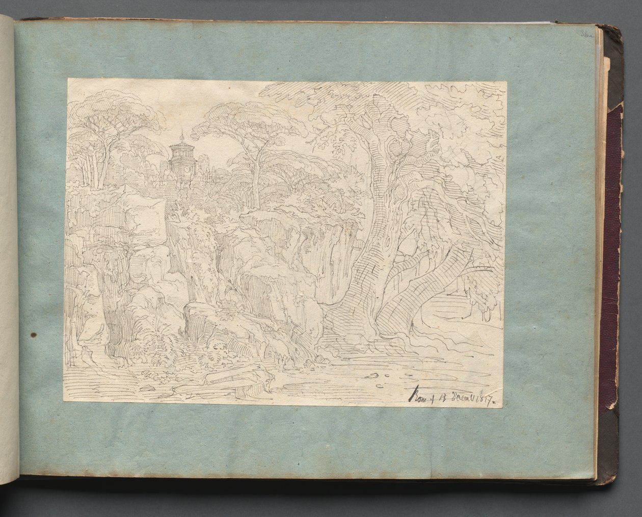 Álbum com Vistas de Roma e Arredores, Estudos Paisagísticos, página 36a: Vista Romana. de Franz Johann Heinrich Nadorp