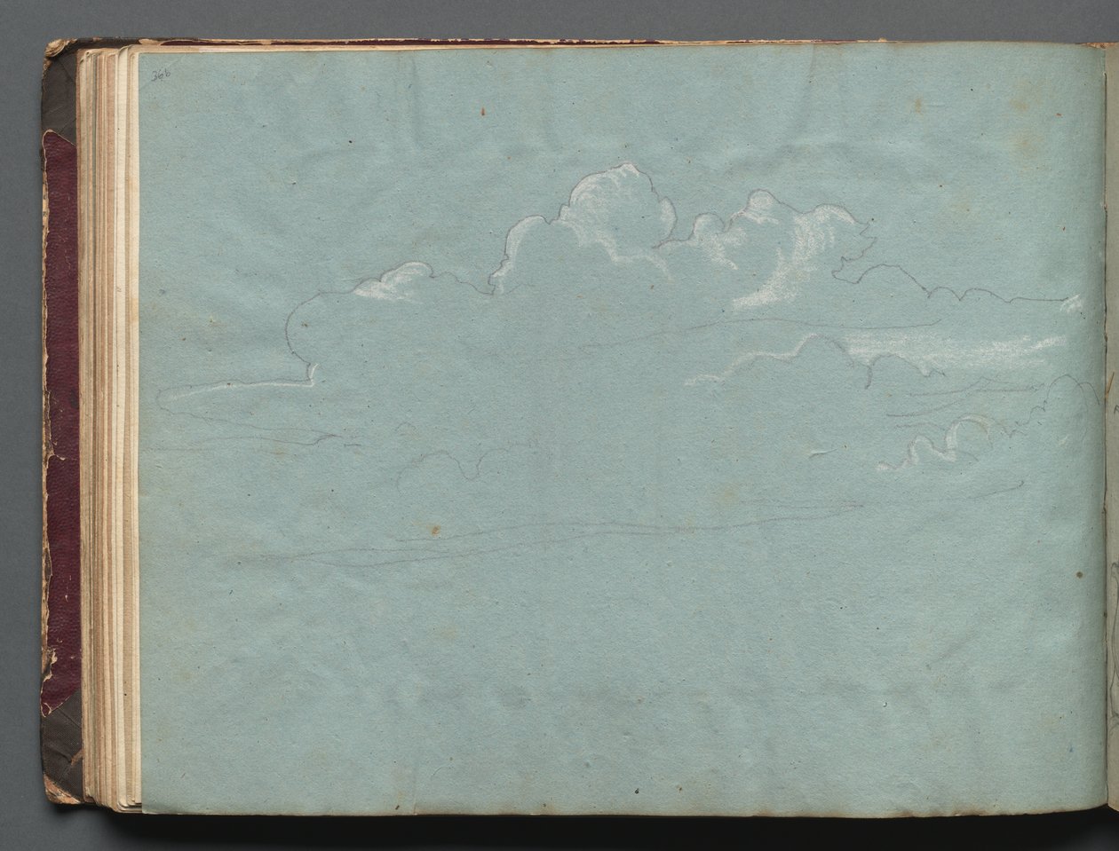 Álbum com vistas de Roma e arredores, Estudos de paisagem, página 36b: Estudo de nuvens de Franz Johann Heinrich Nadorp