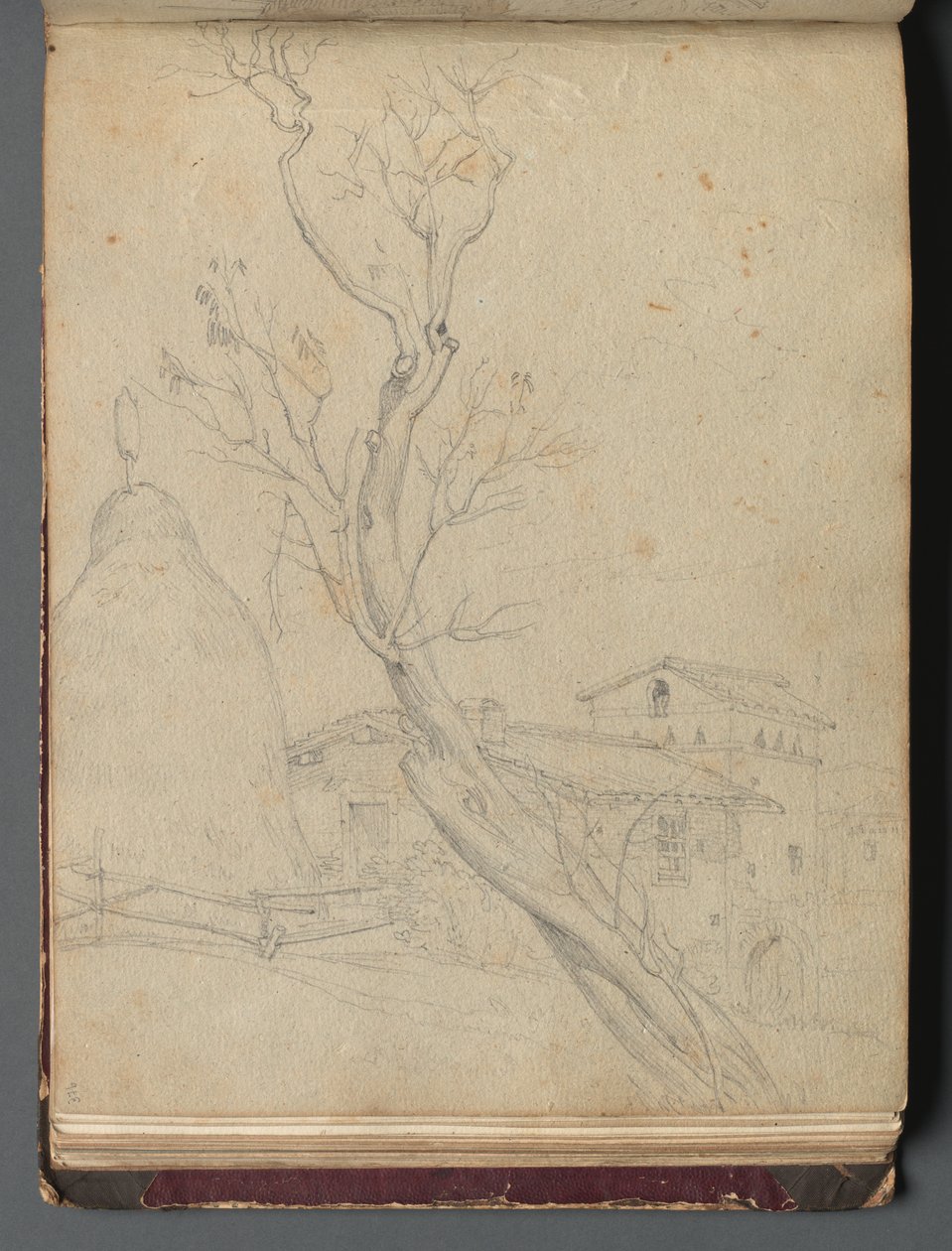 Álbum com vistas de Roma e arredores, Estudos da paisagem, página 37b: Paisagem romana de Franz Johann Heinrich Nadorp