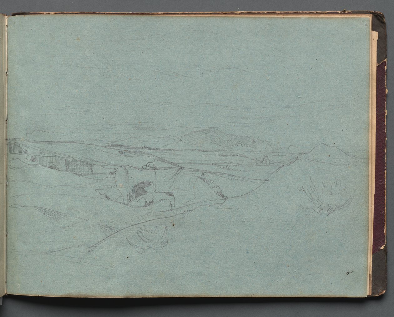 Álbum com Vistas de Roma e Arredores, Estudos da Paisagem, página 52a: Paisagem Romana. de Franz Johann Heinrich Nadorp