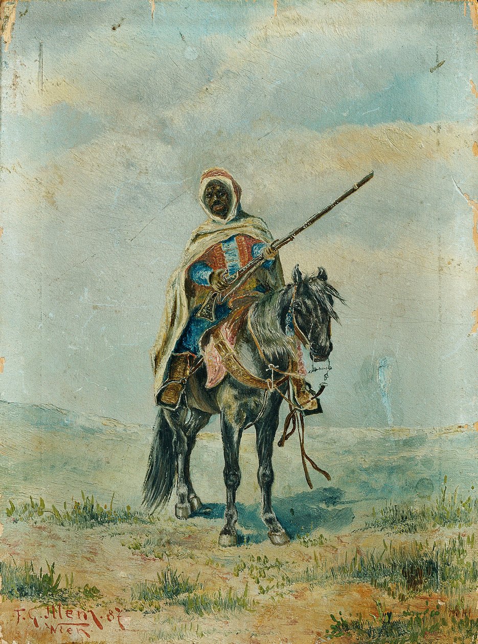 Beduíno a cavalo de Franz Josef Georg Illem