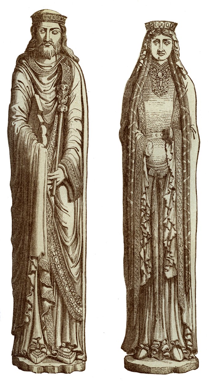 Clovis I e Clotilde sua esposa, século XII, 1870 de Franz Kellerhoven