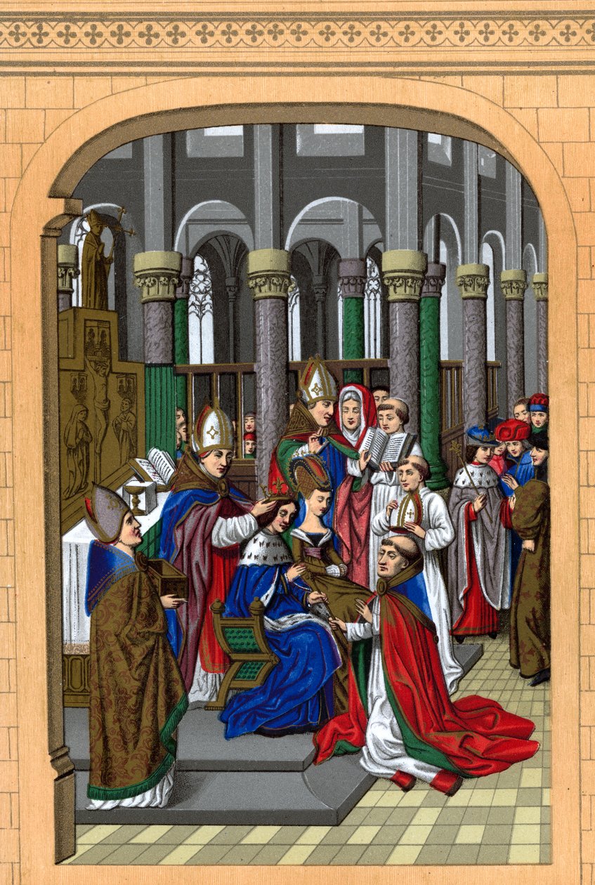 Coroação de Carlos V, rei da França, século XIV, 1870. de Franz Kellerhoven