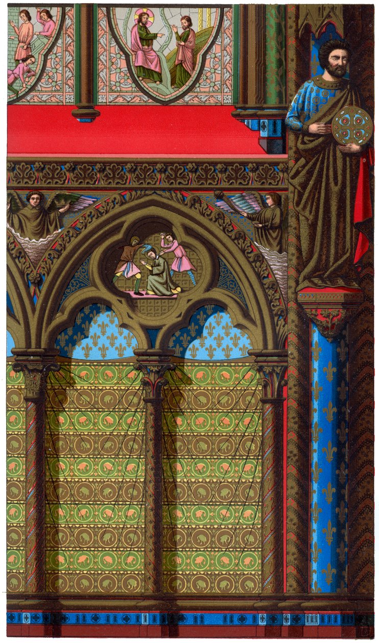 Decoração da Sainte Chapelle, Paris, século XIII, 1870 de Franz Kellerhoven