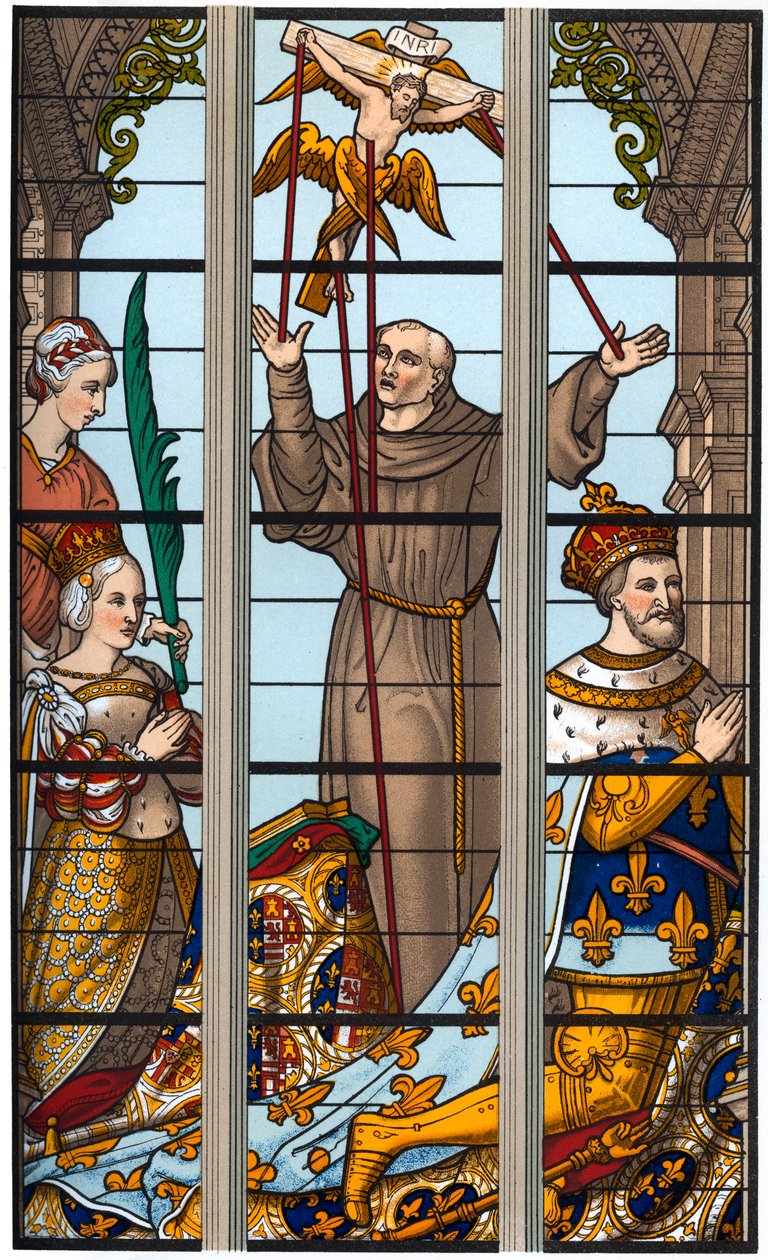 Francisco I e Eleonore em suas devoções, 1515-1547, 1870 de Franz Kellerhoven