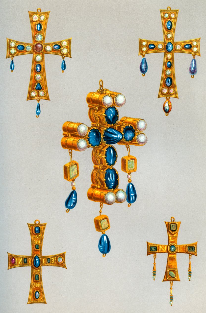 Cruzes de ouro de um rei dos godos, século VII, 1870 de Franz Kellerhoven