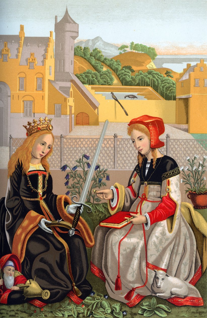 Santa Catarina e Santa Inês, século XV, 1870 de Franz Kellerhoven