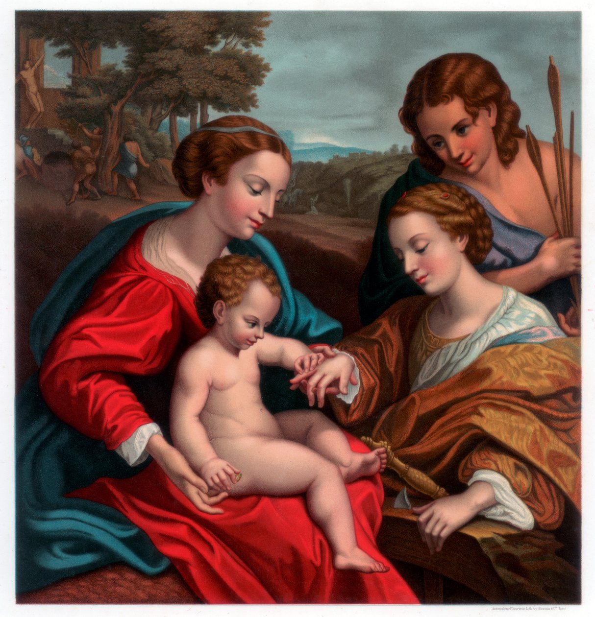 O casamento místico de Santa Catarina, 1526-1527 1870 de Franz Kellerhoven