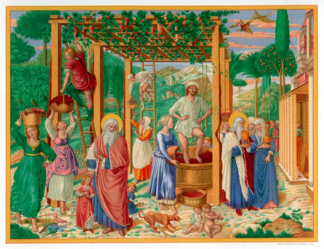 Vintage e embriaguez de Noé, 1469-1484 1870. de Franz Kellerhoven