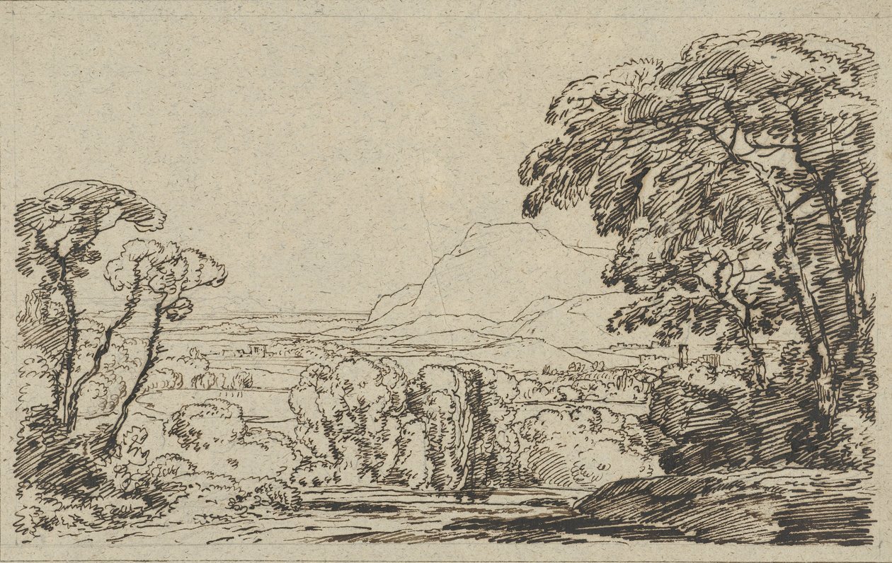 Paisagem com vale nas montanhas de Franz Kobell