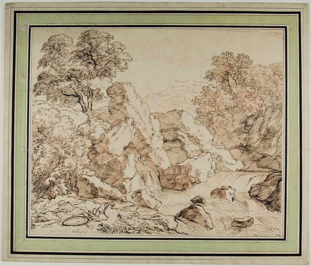Guerreiro e cão descansando por Rocky Rapids de Franz Kobell