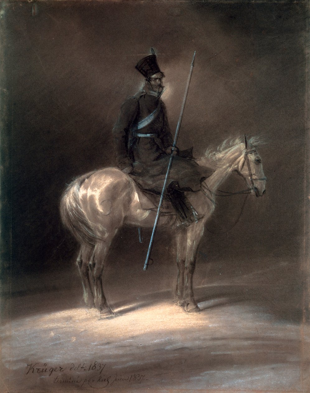 Cossaco a cavalo, 1837. de Franz Krüger