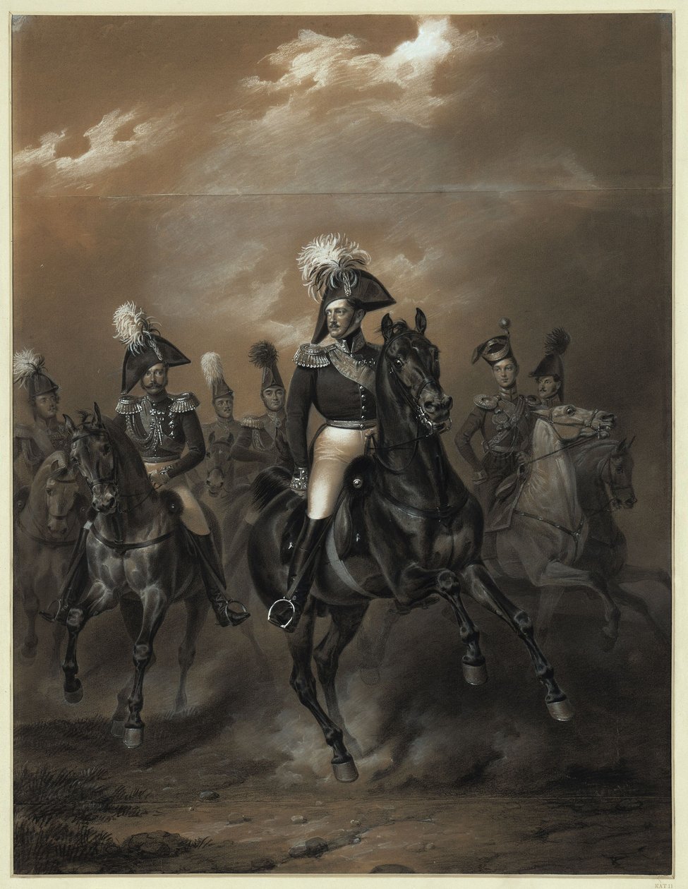O czar Nicolau I com séquito de Franz Krüger