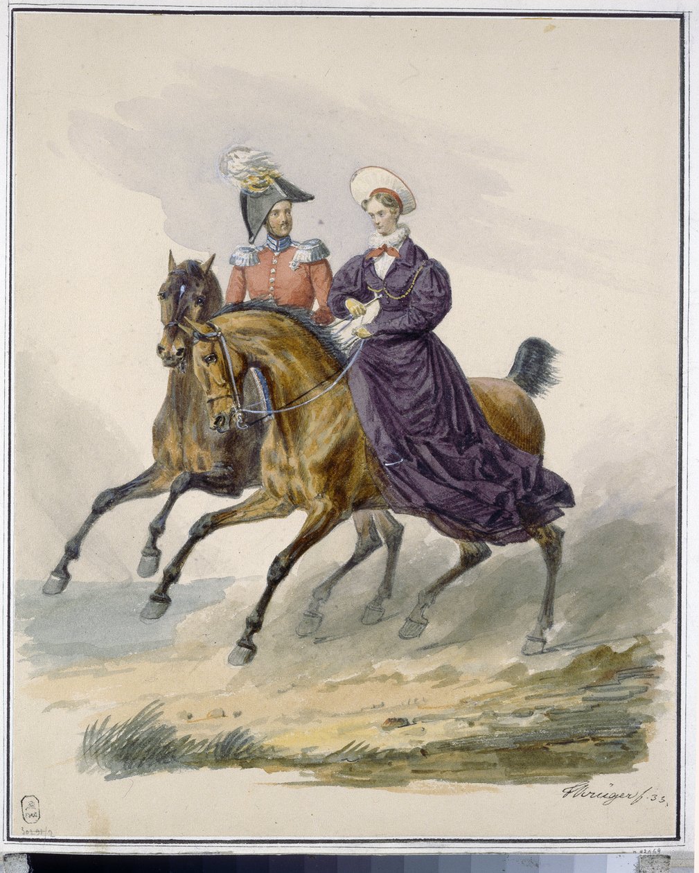 Imperador Nicholas I (1796-1855) e a Imperatriz Alexandra Fedorovna (nascida Charlotte da Prússia) de Franz Krüger