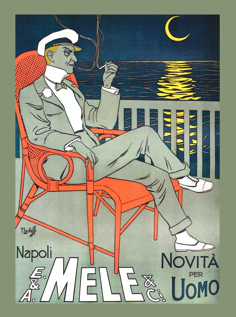 Lounging in Mele Fashion & Under a Crescent Moon, beg of 1900s (cartaz) de Franz Laskoff