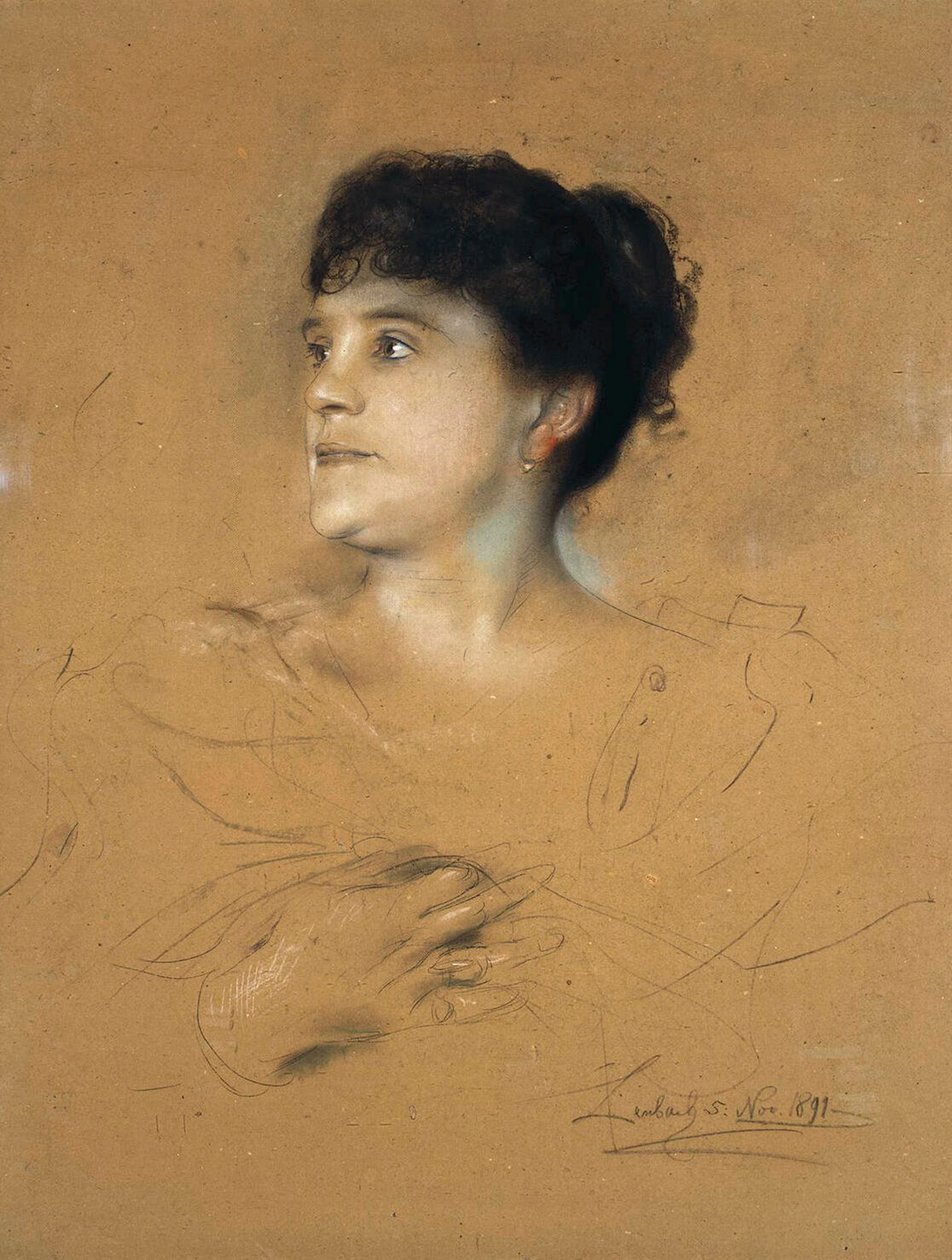 Retrato da cantora Marcella Sembrich, 1858-1935, 1891. de Franz von Lenbach