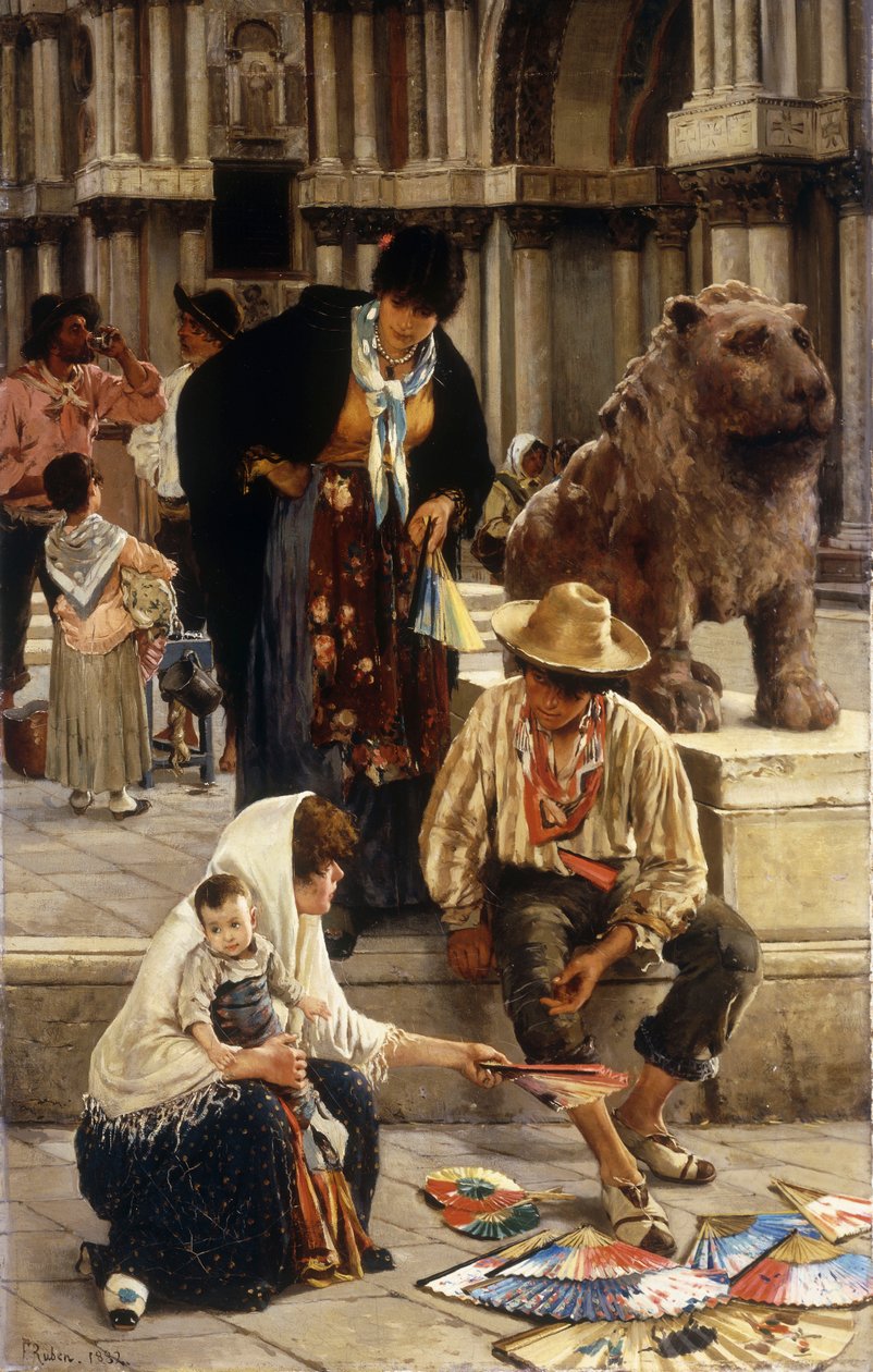 O vendedor dos fãs, 1882 de Franz Leo Ruben
