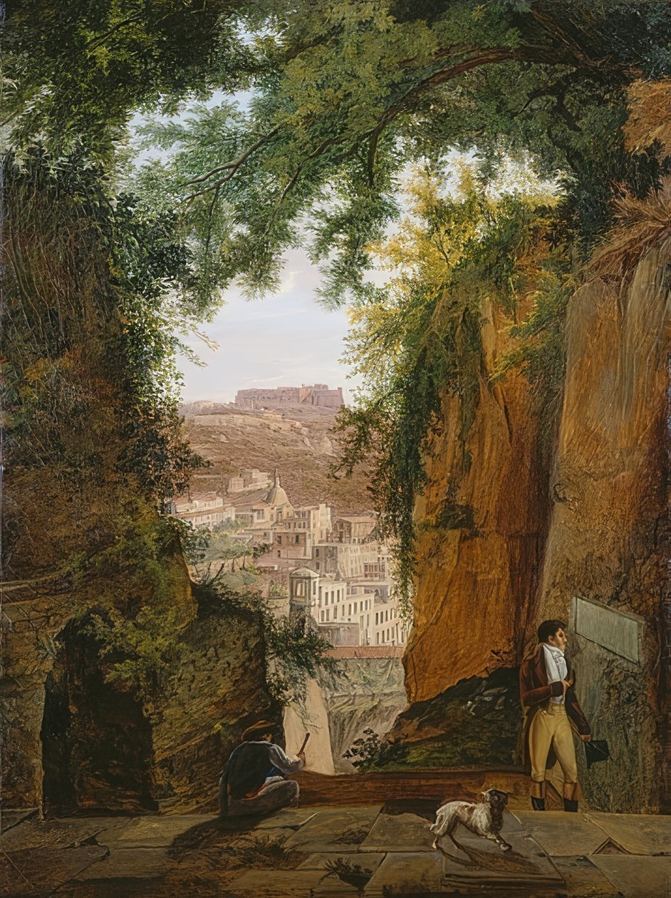 Vista da tumba de Virgílio para a cidade de Nápoles de Franz Ludwig Catel