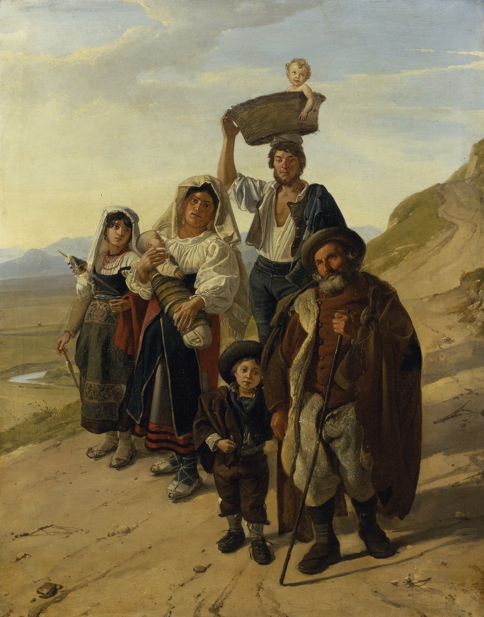 Camponeses italianos em Albano (óleo sobre tela) de Franz Ludwig Catel
