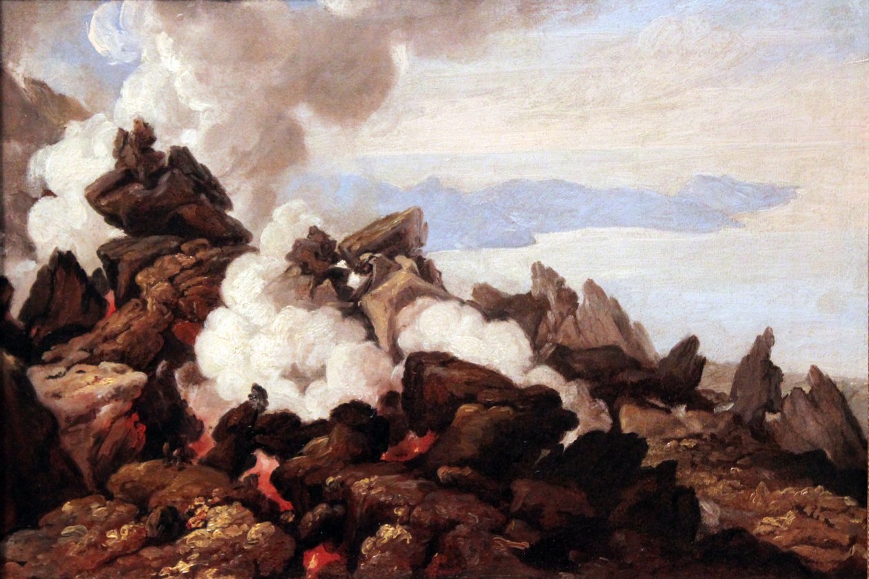 A cratera do Vesúvio de Franz Ludwig Catel