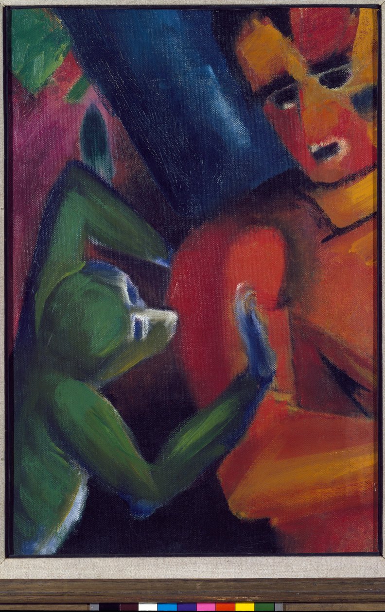 Um homem e um macaquinho de Franz Marc